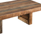 Agon 55 Inch Coffee Table, Mitered Corners, Mango Wood, Natural Brown By Casagear Home