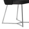 19 Inch Side Chair, Set of 2, Channel Tufted, Microfiber, Black, Chrome By Casagear Home