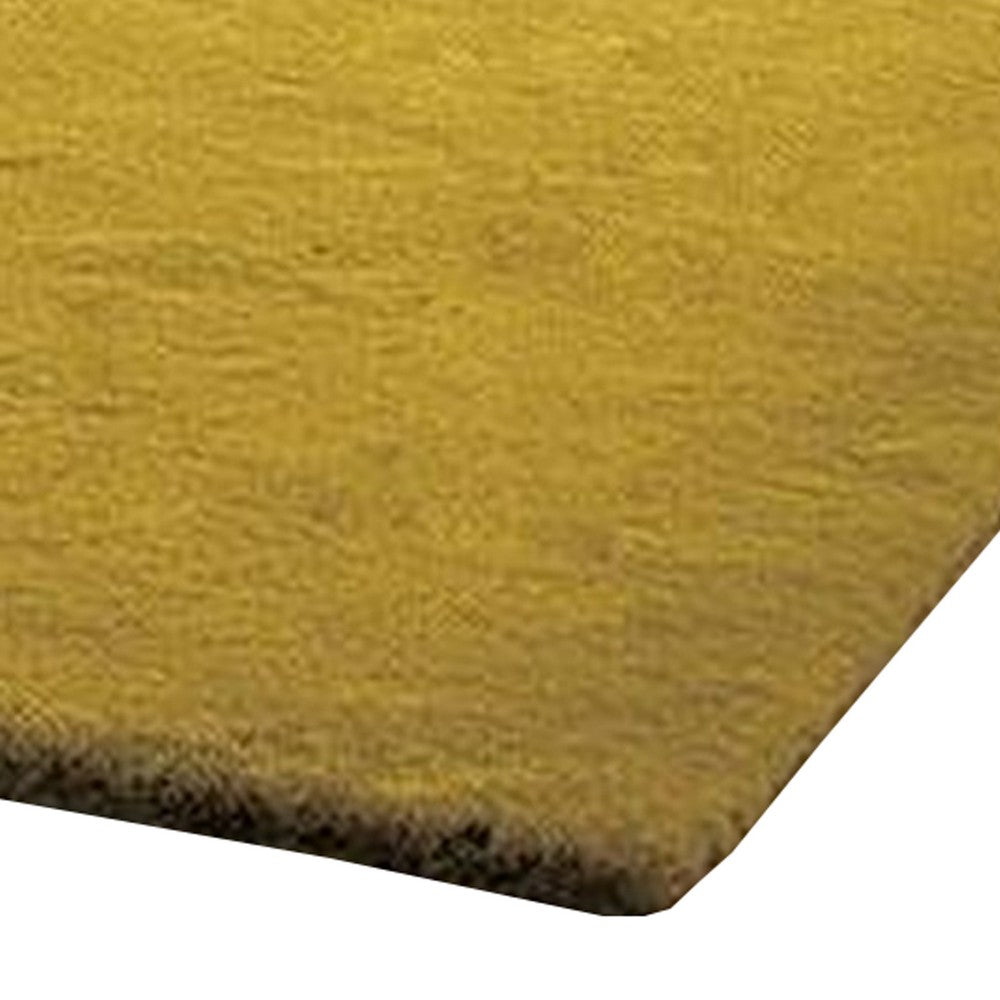 Rica 5 x 7 Area Rug, Medium, No Backing, Power Loomed Polyester, Gold By Casagear Home