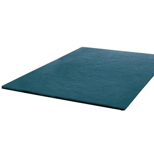 Rica 5 x 7 Area Rug, Medium, No Backing, Power Loomed Polyester, Teal By Casagear Home