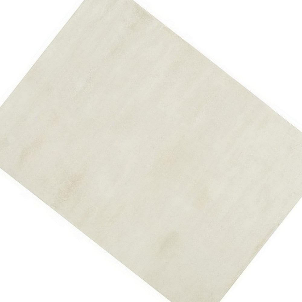 Ica 5 x 7 Area Rug, Non Slip Canvas Backing, Tie Dye Polyester, Off White By Casagear Home