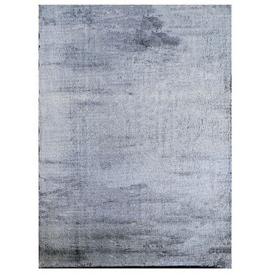 Ica 5 x 7 Area Rug, Non Slip Canvas Backing, Tie Dye Polyester, Gray By Casagear Home