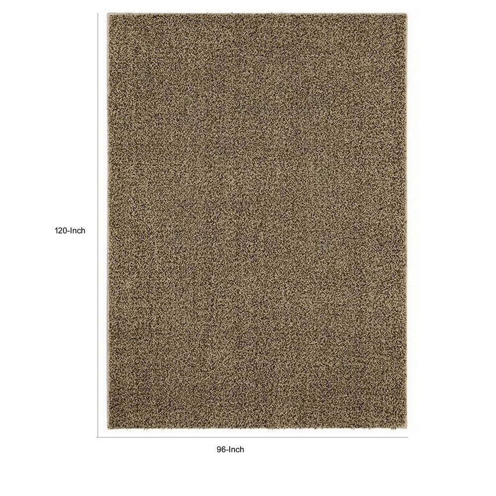 Dufu 8 x 10 Area Rug, Large, Hard Latex Backing, Polyester, Dark Beige By Casagear Home