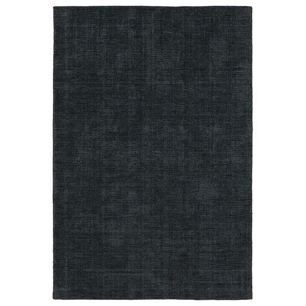 Shey 5 x 8 Area Rug, Medium, Hand Loomed Wool, No Backing, Charcoal Gray By Casagear Home