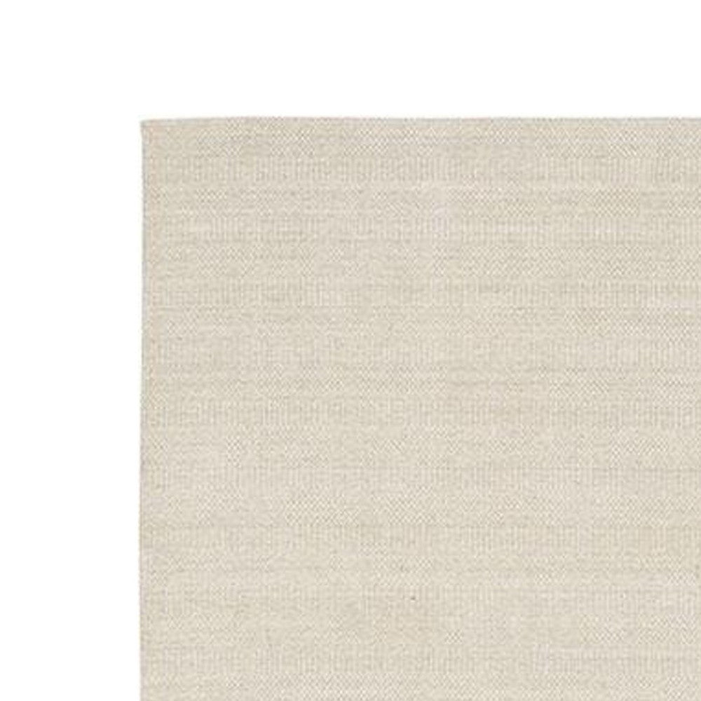 Shey 5 x 8 Area Rug, Medium, Hand Loomed Wool, No Backing, Ivory Finish By Casagear Home
