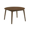 Kiq 48 Inch Dining Table, Wood, Round Tabletop, Angled Legs, Walnut Brown By Casagear Home