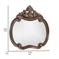 Mike 48 x 49 Buffet Mirror, Round Wood Frame Carved Crown Top, Cherry Brown By Casagear Home