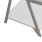 Casey 26 Inch End Table, Chrome Angled Metal Frame, Square Glossy White Top By Casagear Home