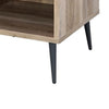 Carly 22 Inch Side End Table, Tapered Legs, 1 Shelf, Light Brown and Gray By Casagear Home
