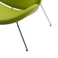 34 Inch Accent Chair, Semicircle Round Shape, Faux Leather, Lime Green By Casagear Home