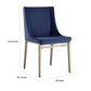 Cid Kinn 22 Inch Dining Chair Set of 2, Gold Base, Blue Velvet Upholstery By Casagear Home