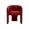 24 Inch Accent Chair, Modern Art Style, Burnt Red Velvet Upholstery By Casagear Home