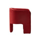 24 Inch Accent Chair, Modern Art Style, Burnt Red Velvet Upholstery By Casagear Home