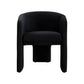 24 Inch Accent Chair, Modern Style, 3 Legs, Black Velvet Upholstery By Casagear Home
