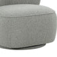 32 Inch Swivel Accent Chair, Smooth Curved Shape, Gray Fabric Upholstery By Casagear Home
