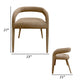 Lon 23 Inch Dining Chair, Cushioned Seat, Curved Open Back, Beige Polyester By Casagear Home
