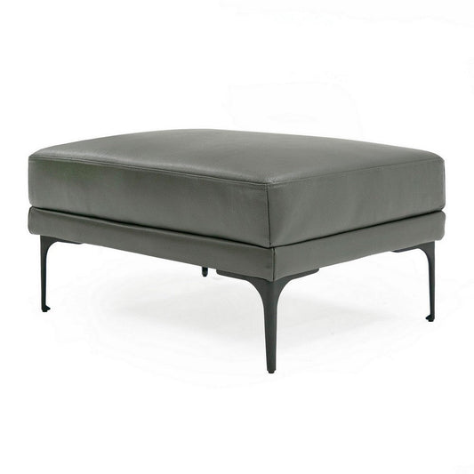 Salk 30 Inch Ottoman, Rectangular Cushioned Seat, Dark Gray Upholstery By Casagear Home