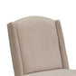 Rien 23 Inch Dining Chair Set of 2, Pine Wood, Fabric, Grain Details, Gray By Casagear Home