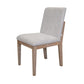 Genie 23 Inch Dining Chair Set of 2, Pine Wood, Ivory Fabric, Brown Frame By Casagear Home