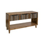 Texu 55 Inch Sofa Console Table, Pine Wood, 3 Drawers, 1 Shelf, Brown, Blue By Casagear Home