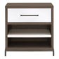 29 Inch Nightstand, 1 Drawer with Handle, 2 Open Spaces, White and Brown By Casagear Home