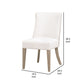 27 Inch Dining Chair Set of 2, Cushioned, Linen White, Brown Ash Wood By Casagear Home