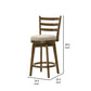 Fila 26 Inch Counter Height Swivel Stool Chair Padded Seat Brown By Casagear Home BM311411