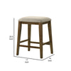 Rani 26 Inch Counter Height Stool Cushioned Seat Backless Beige Finish By Casagear Home BM311413