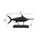 Owa Swordfish Sculpture, Resin Tabletop Decor on Stand, Classic Matte Black By Casagear Home