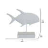 Owa Fish Accent Sculpture, Resin Tabletop Decor on Stand, Classic White By Casagear Home