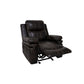 Linden 37 Inch Power Glider Recliner Chair, Plush Brown Faux Leather By Casagear Home