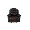 Asher 39 Inch Manual Recliner Chair, Wood, Pocket Coils, Brown Faux Leather By Casagear Home