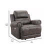 Willow 41 Inch Manual Recliner Chair, Faux Leather Upholstery, Walnut Brown By Casagear Home