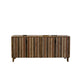 Texu 69 Inch Sideboard Console, Pine Wood, Pedant Handles, Brown, Red By Casagear Home