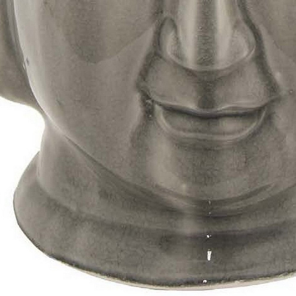 Suny 18 Inch Buddha Plant Stand Table, Figurine, Gray, Transitional Style By Casagear Home