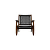 Heor 29 Inch Accent Chair, Hexagon Rope Woven Back, Seat, Brown Wood  By Casagear Home
