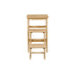 Nero 30 Inch Folding Step Stool, 3 Tier Design, Farmhouse, Natural Brown By Casagear Home