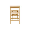 Nero 30 Inch Folding Step Stool, 3 Tier Design, Farmhouse, Natural Brown By Casagear Home