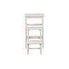 Nero 30 Inch Folding Step Stool, 3 Tier Design, Farmhouse, Cream Wood By Casagear Home