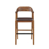Rase 29 Inch Barstool Chair, Faux Leather Seat, Open Curved Back, Brown By Casagear Home