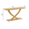 Rase 57 Inch Console Table, Cross Leg Design, Pedestal Base, Brown Wood By Casagear Home