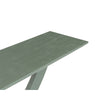 Rase 57 Inch Console Table, Cross Leg Design, Pedestal Base, Gray Green By Casagear Home