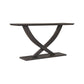 Rase 57 Inch Console Table, Cross Leg Design, Pedestal Base, Black Wood By Casagear Home
