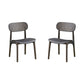 Seln 20 Inch Dining Chair Set of 2, Curved Seat, Splayed Legs, Gray By Casagear Home