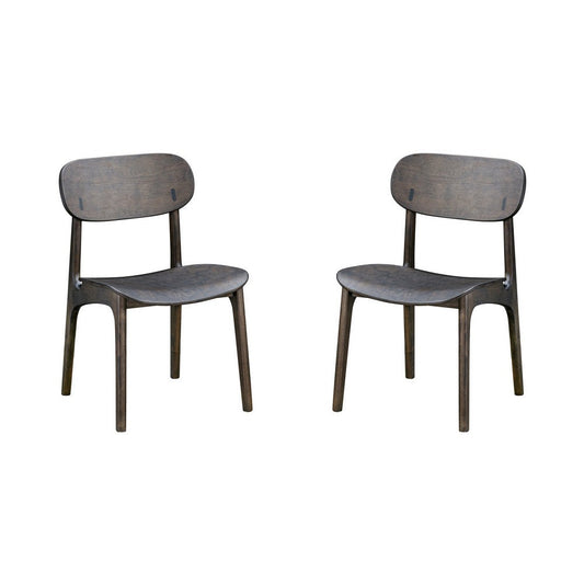 Seln 20 Inch Dining Chair Set of 2, Curved Seat, Splayed Legs, Gray By Casagear Home