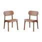 Seln 20 Inch Dining Chair Set of 2, Curved Seat, Splayed Legs, Dark Brown By Casagear Home