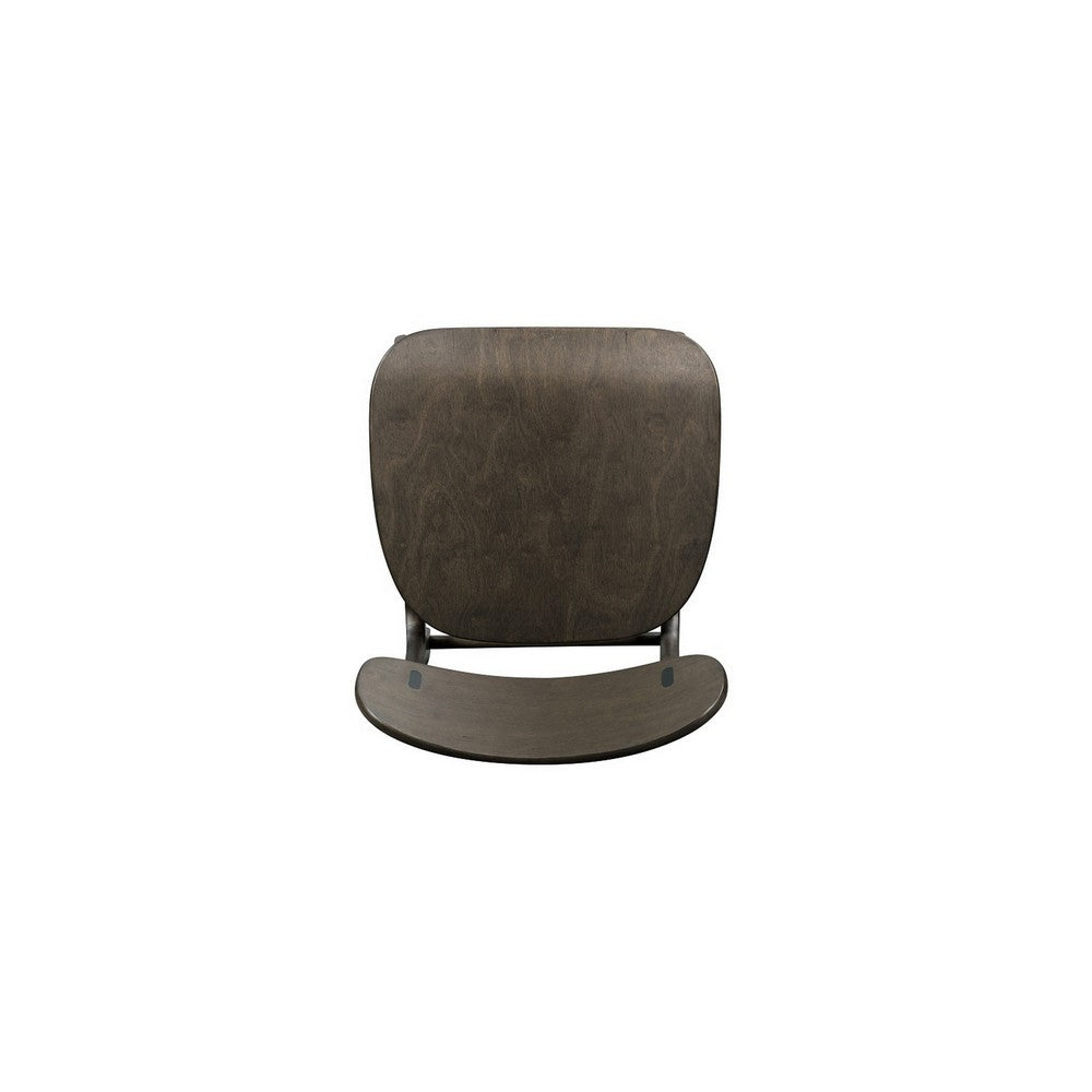 Seln 24 Inch Counter Stool Chair, Curved Seat, Open Back, Dark Gray Wood By Casagear Home