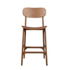 Seln 30 Inch Barstool Chair, Curved Seat, Open Back, Dark Brown Wood By Casagear Home