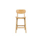 Seln 30 Inch Barstool Chair, Curved Seat, Open Back, Light Brown Wood By Casagear Home