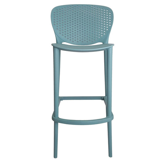 Celin 30 Inch Barstool Chair, Set of 4, Stackable, Mesh, Curved Seat, Green By Casagear Home